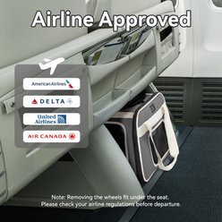 Petsfit Airline-Approved Removable Wheels & Telescopic Handle Rolling Dog & Cat Carrier, Grey slide 2 of 8
