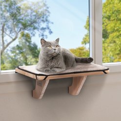 Petsfit Solid Wood 16.5-in Removable Bolster Cat Window Perch
