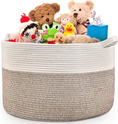 HOMAGICO Dog Toy Storage Basket, X-Large: 11-lb, Brown slide 2 of 5