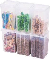 IRIS Pet Treat Box Food Storage Container, Clear, Medium: 2.7-qt, 6 count