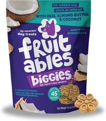 Fruitables Biggies with Real Almond Butter & Coconut Dog Treats, 16-oz bag