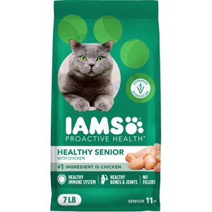 Iams Proactive Health Healthy Senior Chicken Recipe Dry Cat Food, 7-lb bag