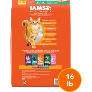 Iams ProActive Health Adult Hairball Care with Chicken & Salmon Dry Cat Food, 16-lb bag