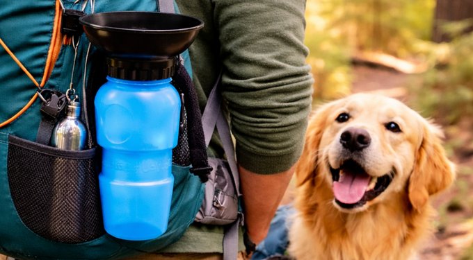 HIGHWAVE AutoDogMug Portable Dog Water Bottle & Bowl, Smoke, 20-oz bottle -  Chewy.com