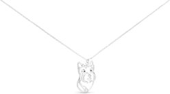 Amanda Blu Wire Yorkie Necklace, Silver, 18 to 21-in