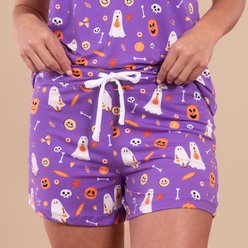 Amanda Blu Trick or Treat Pups Pajama Shorts, Small