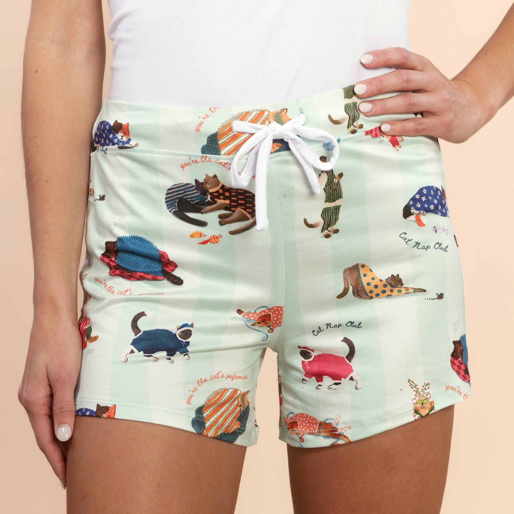Amanda Blu Cat Nap Pajama Shorts, Medium