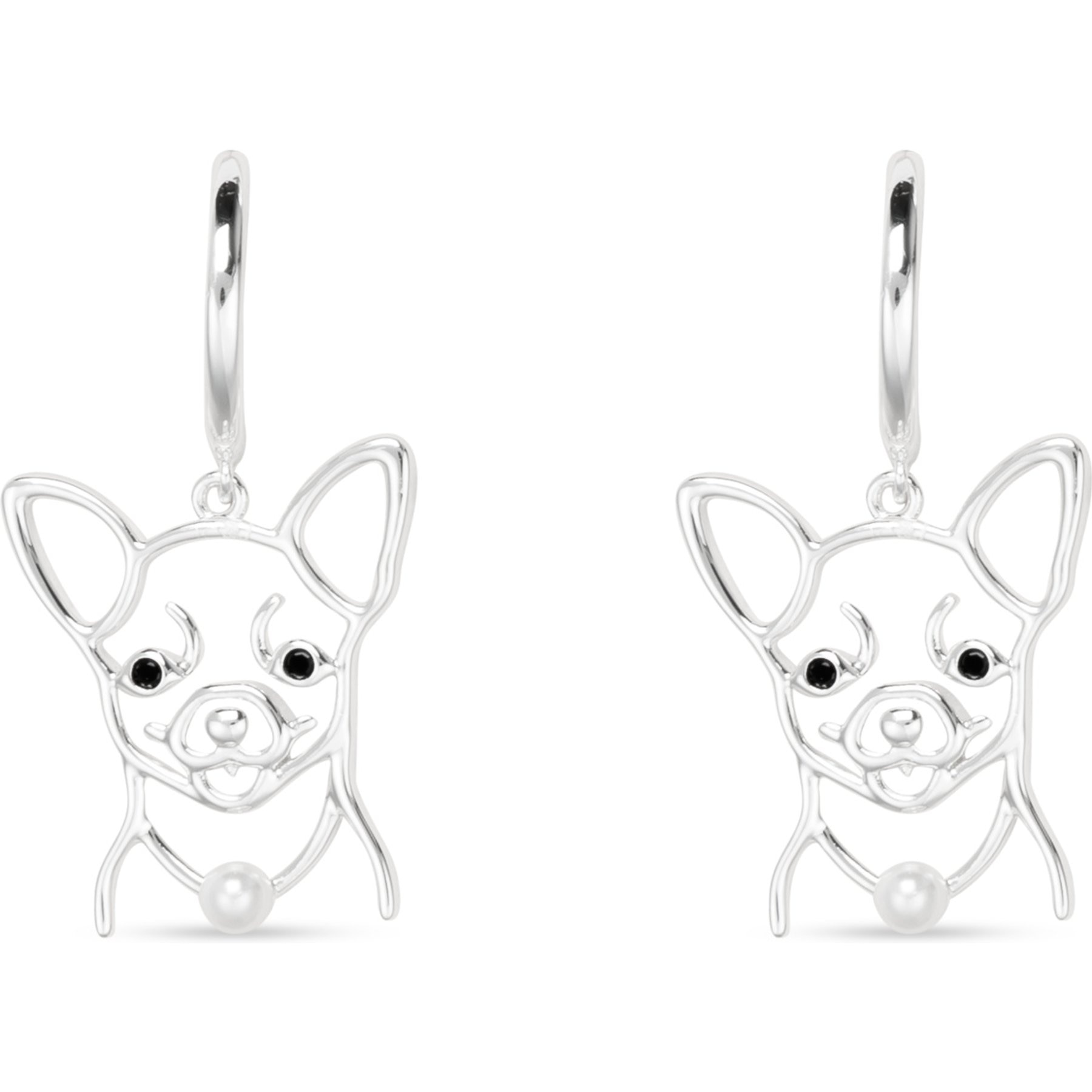 Amanda Blu Wire Chihuahua Earrings, Silver
