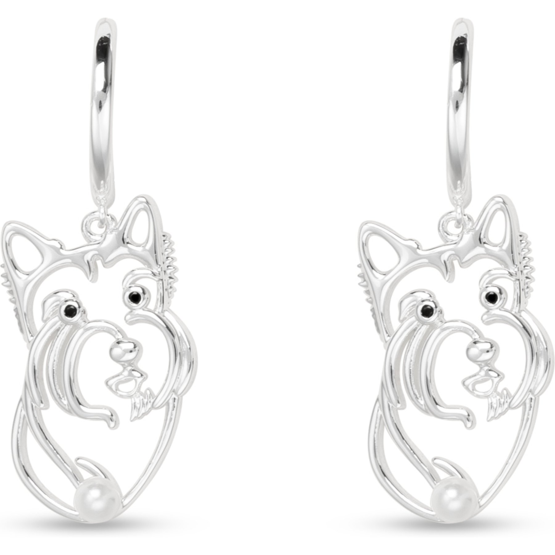 Amanda Blu Wire Yorkie Earrings, Silver
