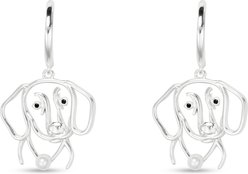 Amanda Blu Wire Dachshund Earrings, Silver