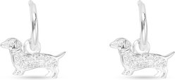 Amanda Blu CZ Dachshund Earrings, Silver
