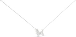 Amanda Blu CZ Yorkie Necklace, Silver, 18 to 21-in