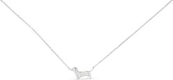 Amanda Blu CZ Dachshund Necklace, Silver, 18 to 21-in