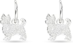 Amanda Blu CZ Yorkie Earrings, Silver