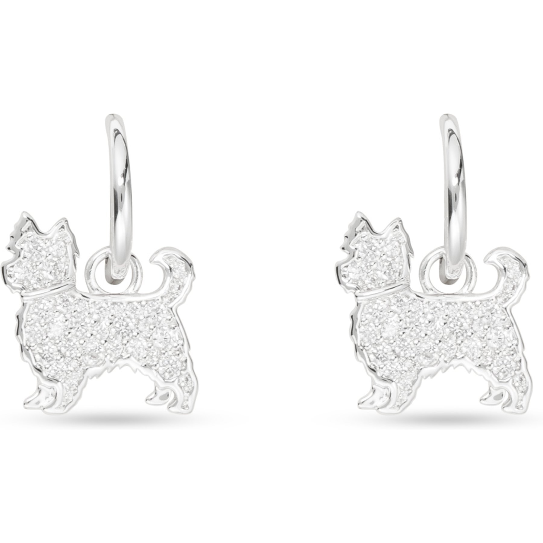 Amanda Blu CZ Yorkie Earrings, Silver