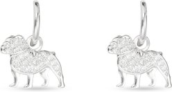 Amanda Blu CZ Bulldog Earrings, Silver