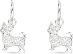Amanda Blu CZ Chihuahua Earrings, Silver