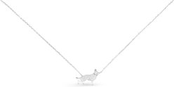 Amanda Blu CZ German Shepherd Necklace, Silver, 18 to 21-in