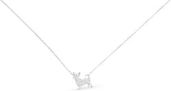 Amanda Blu CZ Chihuahua Necklace, Silver, 18 to 21-in