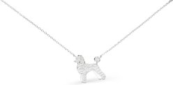 Amanda Blu CZ Poodle Necklace, Silver, 18 to 21-in