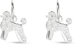 Amanda Blu CZ Poodle Earrings, Silver