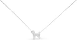 Amanda Blu CZ Doodle Necklace, Silver, 18 to 21-in