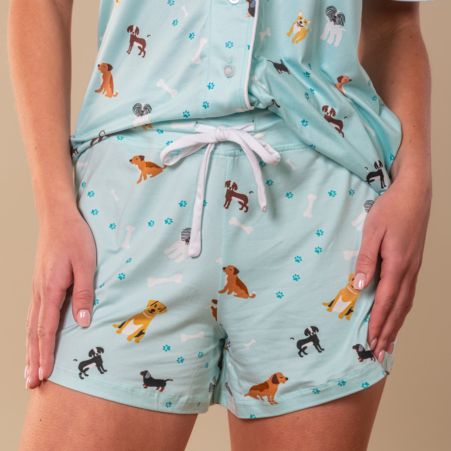 Amanda Blu Bark at the Park Pajama Shorts, Medium