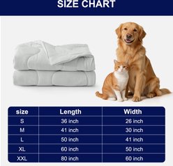 JOEJOY Lightweight Reversible Fuzzy Cozy Soft Fluffy Dog Cooling Blanket, Light Grey, Small slide 2 of 9