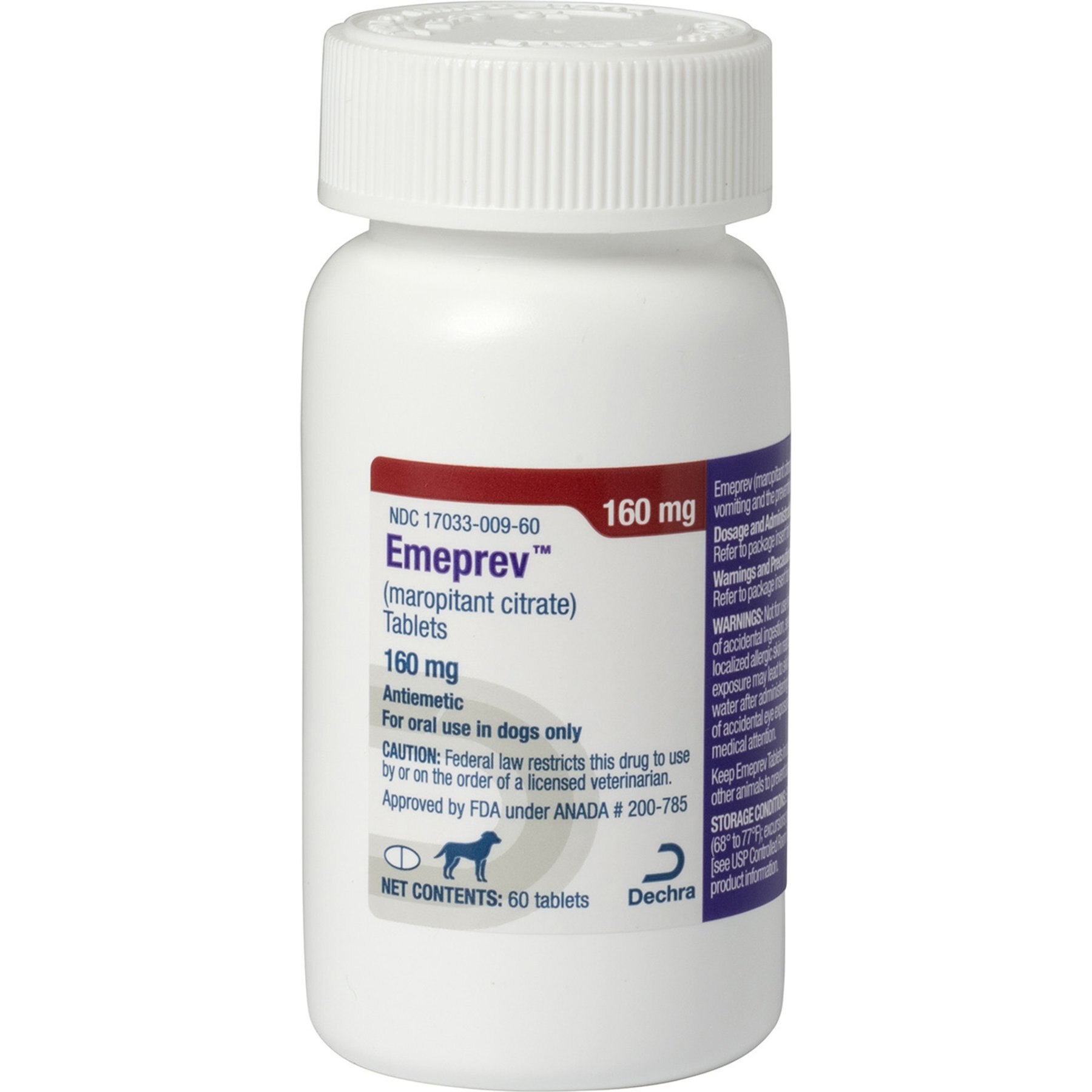 Emeprev (Maropitant Citrate) Tablets for Dogs, 160-mg, 30 Tablets