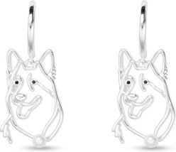 Amanda Blu Wire German Shepherd Earrings, Silver