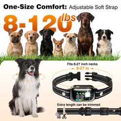 PetJoy Elite Color Screen Remote 3300-ft & Flashlight Waterproof Dog Training Collar, Black/Orange, 7 to 27-in neck, 3/4-in wide, 3 count slide 2 of 7