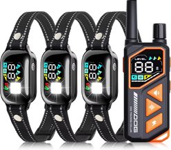 PetJoy Elite Color Screen Remote 3300-ft & Flashlight Waterproof Dog Training Collar, Black/Orange, 7 to 27-in neck, 3/4-in wide, 3 count