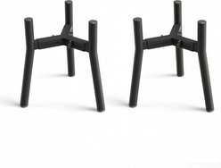 ADENGL 11-in Non-Skid Metal Dog Bowl Stand, Black, Medium, 2 count