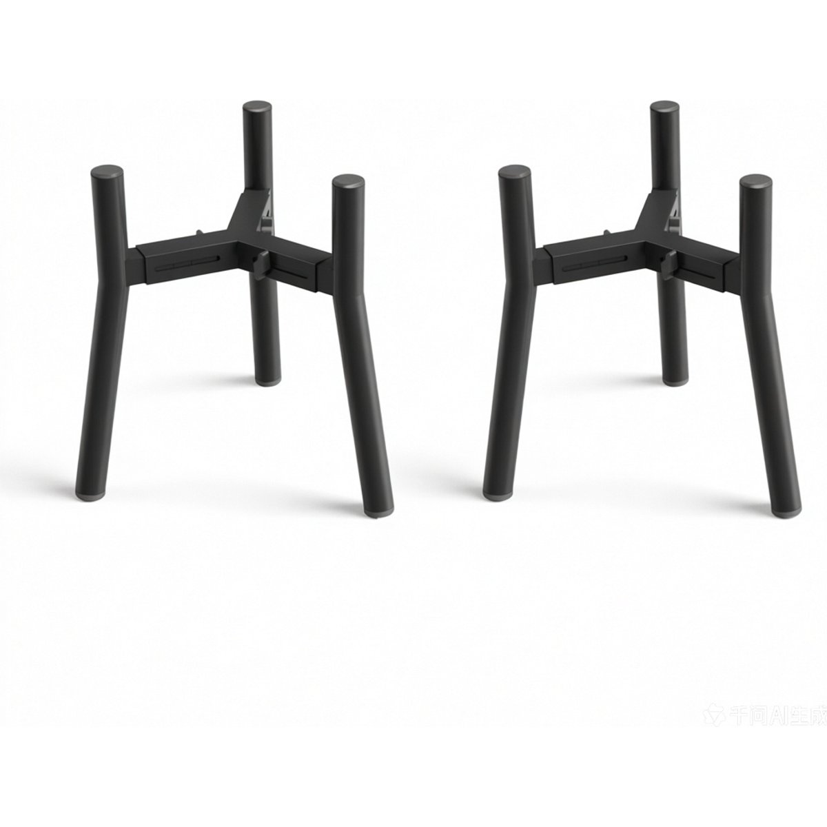 ADENGL 11-in Non-Skid Metal Dog Bowl Stand, Black, Medium, 2 count