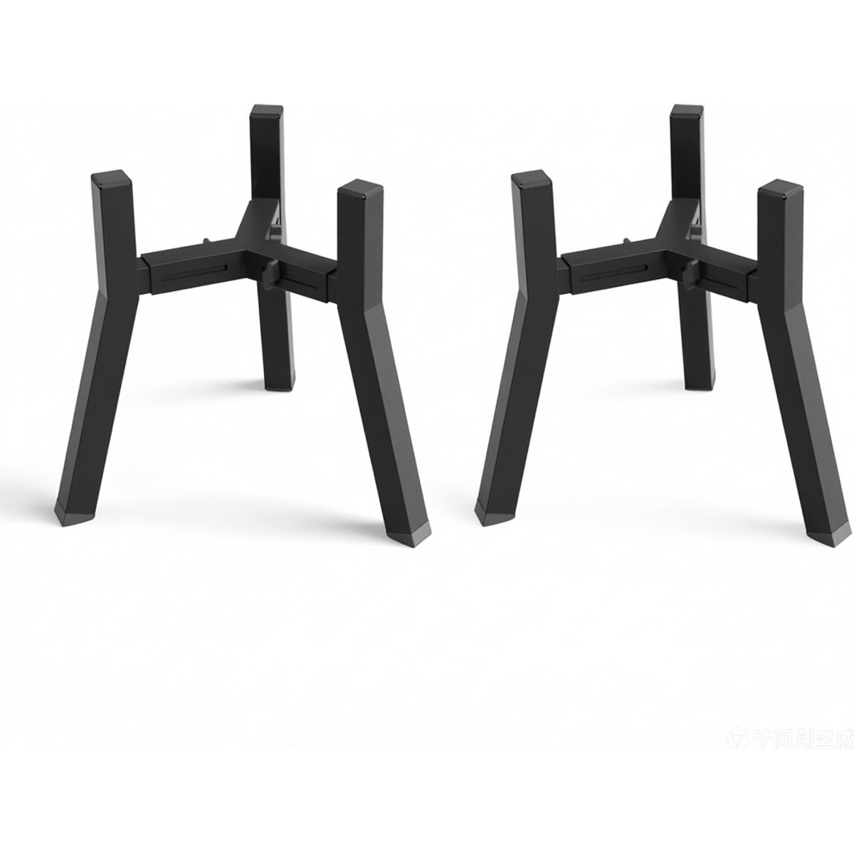 ADENGL Adjustable Width 7 to 10.6-in Non-Skid Raised Food Water Metal Bowl Stand, Black, Medium, 2 count