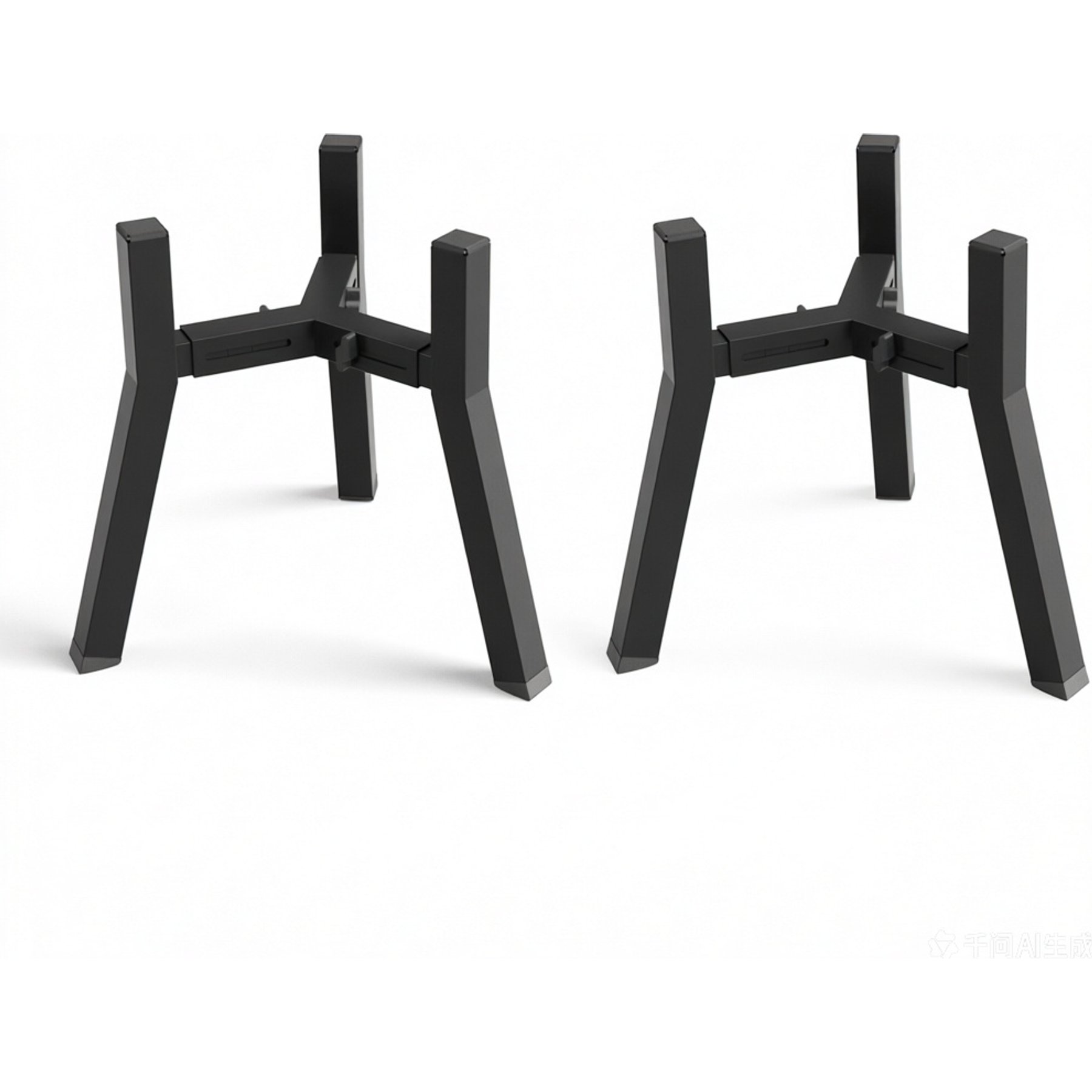 ADENGL Adjustable Width 7 to 10.6-in Non-Skid Raised Food Water Metal Bowl Stand, Black, Medium, 2 count