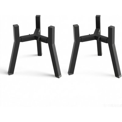 ADENGL ADENGL Adjustable Width 7 to 10.6-in Non-Skid Raised Food Water Metal Bowl Stand, Black, Medium, 2 count