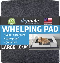 Drymate Dog & Cat Whelping Box Mat, Washable Puppy Training Pee Pad, Large: 48 x 50-in
