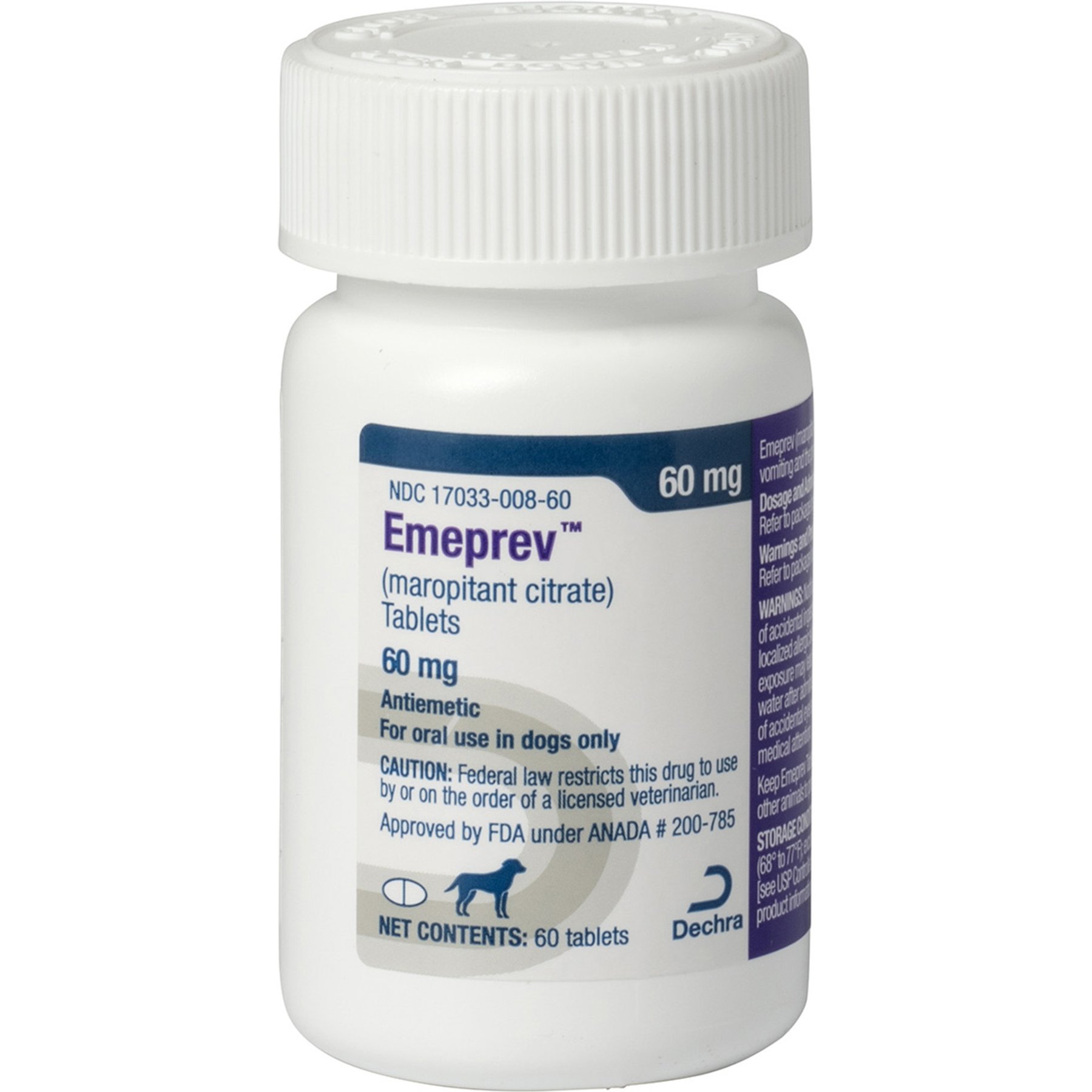 Emeprev (Maropitant Citrate) Tablets for Dogs, 60-mg, 120 Tablets