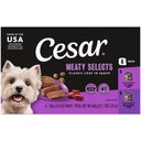 Cesar Classic Loaf in Sauce Variety Pack Adult Filet Mignon & Grilled Chicken Wet Dog Food Trays, 3.5-oz, 6 count