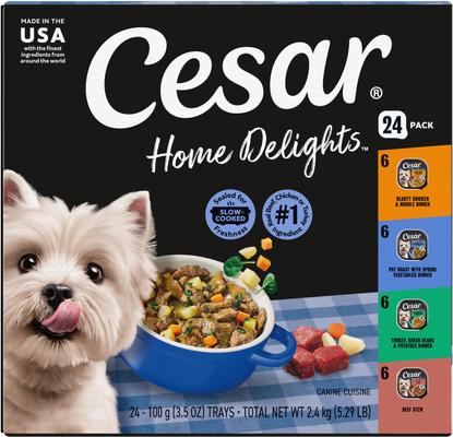 Cesar Home Delights Variety Pack Small Breed Adult Wet Dog Food, 3.5-oz tray, case of 24