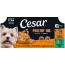 Cesar Poultry Lovers Turkey & Chicken Filets in Gravy Variety Pack Small Breed Adult Wet Dog Food Trays, 3.5-oz, case of 12