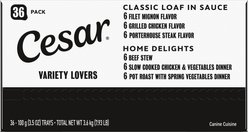 Cesar Home Delights & Classic Loaf in Sauce Variety Pack Small Breed Adult Wet Dog Food Trays, 3.5-oz, case of 36 slide 1 of 9