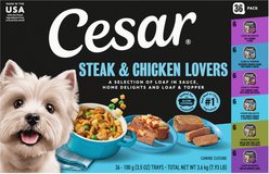 Cesar Steak & Poultry Lovers Variety Pack Small Breed Adult Wet Dog Food Trays, 3.5-oz, case of 36