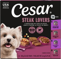 Cesar Steak Lovers Variety Pack Small Breed Adult Wet Dog Food, 3.5-oz, case of 24
