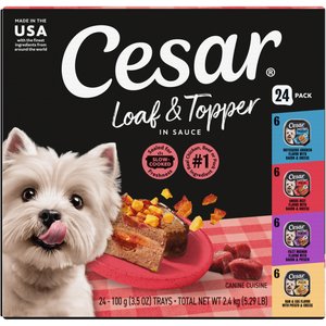 Cesar Loaf in Sauce Variety Pack Grain-Free Small Breed Adult Wet Dog Food Trays, 3.5-oz, case of 24