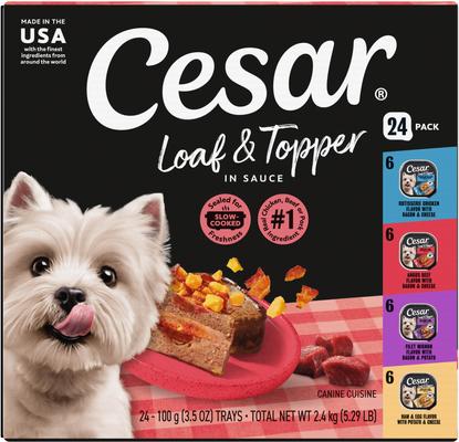 Cesar Loaf in Sauce Variety Pack Grain-Free Small Breed Adult Wet Dog Food Trays, 3.5-oz, case of 24