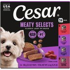 Cesar Classic Loaf in Sauce Beef Recipe, Filet Mignon, Grilled Chicken & Porterhouse Steak Flavors Variety Pack Grain-Free Small Breed Adult Wet Dog Food Trays, 3.5-oz, case of 24