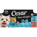 Cesar Home Delights Slow Cooked Chicken & Vegetables & Beef Stew Variety Pack Small Breed Adult Wet Dog Food Trays, 3.5-oz, case of 12