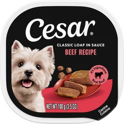 Cesar Classic Loaf in Sauce Beef Recipe Grain-Free Small Breed Adult Wet Dog Food, 3.5-oz, case of 24